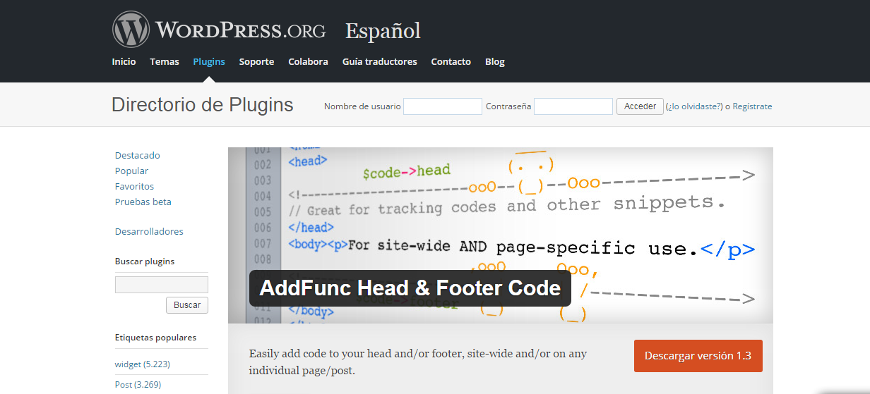 addfunc head and footer code