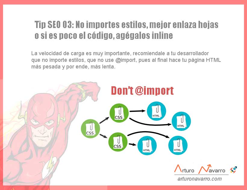 Tip SEO 3 No usar @import