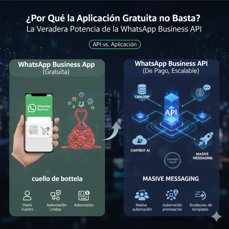 ¿Por Qué la Aplicación Gratuita no Basta? La Verdadera Potencia de la WhatsApp Business API